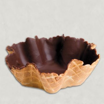Tartellette a forma di fiore grande con copertura al cioccolato, 110 x 25 mm - 16 pezzi